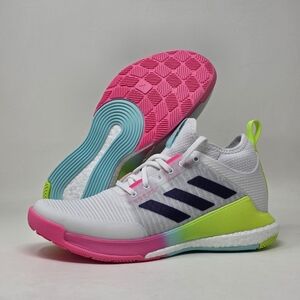 Adidas Women’s Crazyflight Mid Volleyball Shoes White Pink HP3337 Size 10.5 New